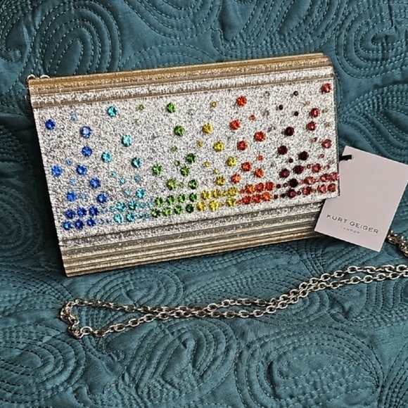 Kurt Geiger Silver and Multicolor Clutch Bag NWT - Picture 10 of 10